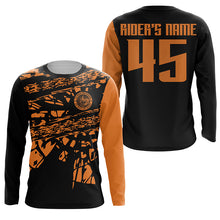 Load image into Gallery viewer, Orange Motocross Jersey Custom Number UPF30+ No Guts No Glory MX Racing Dirt Bike Jersey NMS1203