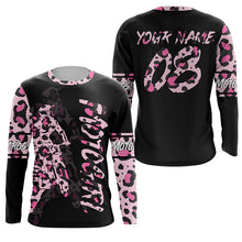 Load image into Gallery viewer, MotoGirl Personalized Jersey UPF30+ Motocross Girl Leopard Dirt Bike Riding Shirt Women Bikers NMS1286