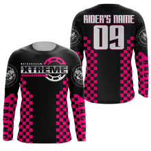 Load image into Gallery viewer, Personalized pink MX racing jersey kid women men Motocross UPF30+ biker off-road motorcycle shirt PDT318