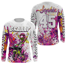 Load image into Gallery viewer, Brap Girl Personalized Motocross Jersey UPF30+ Women Biker MX Racing Off-road Dirt Bike Shirt NMS1195