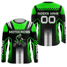 Load image into Gallery viewer, Custom Motocross Jersey UPF30+ Green Dirt Bike Shirt Men Women Kid Off-Road MX Racing Long Sleeve PDT469