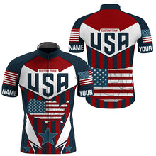 Load image into Gallery viewer, American cycling jersey Men with 3 pockets UPF50+ USA bike shirt Custom reflective bicycle clothes| SLC200