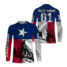 Load image into Gallery viewer, Texas Flag Motocross Jersey UPF30+ Custom Name &amp; Number Dirt Bike Motorcycle Racing Shirt NMS1320