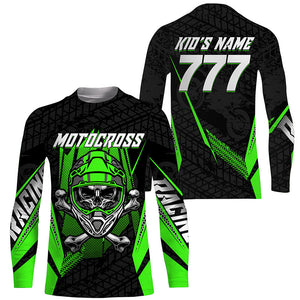 Skull Motocross kid men women jersey personalized dirt bike UPF30+ off-road motorcycle shirt PDT357