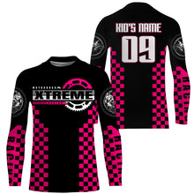 Load image into Gallery viewer, Personalized pink MX racing jersey kid women men Motocross UPF30+ biker off-road motorcycle shirt PDT318
