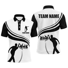 Load image into Gallery viewer, Personalized Men Polo Bowling Shirt Black and Gold Men Bowlers Custom Team Short Sleeves Jersey NBP13