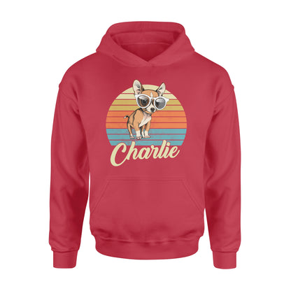 Custom name awesome Chihuahua 1970s vintage retro personalized gift - Standard Hoodie