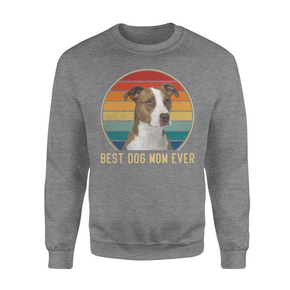 Custom photo best dog mom ever vintage personalized gift crew neck sweatshirt