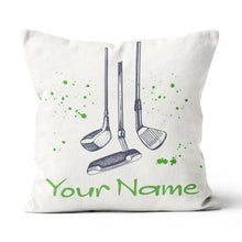 Load image into Gallery viewer, Vintage Hand Drawn Golf Clubs Custom Throw Pillow Personalized Golf Gift LDT1127