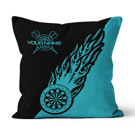 Turquoise Darts Flame Custom Throw Pillow Personalized Cool Darts Gifts LDT1098