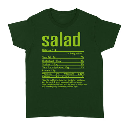 Salad nutritional facts happy thanksgiving funny shirts - Standard Women's T-shirt