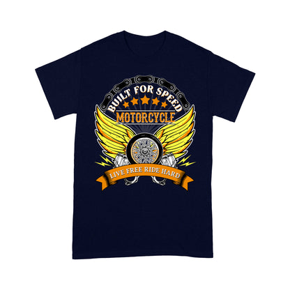 Motorcycle Men T-shirt - Live Free Ride Hard Cool Biker Shirt, Motocross Off-road Racing Tee Shirt| NMS151 A01