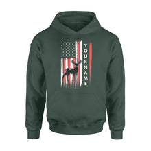 Load image into Gallery viewer, American flag deer hunting custom name shirt, personalized deer hunting apparel Hoodie- NQS1206