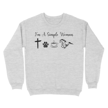 I am a simple women dog, coffee, horse shirt, horse girl shirt D06 NQS1674 - Standard Crew Neck Sweatshirt