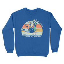 Load image into Gallery viewer, Custom Bowling Retro Shirt, Personalized Bowling Name Crew Neck Sweatshirt