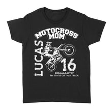 Load image into Gallery viewer, Motocross Mom Shirt Custom Rider's Name &amp; Number, Mother's Day Gift for Mom of A Rider Motorcycle Shirt| NMS356 A01