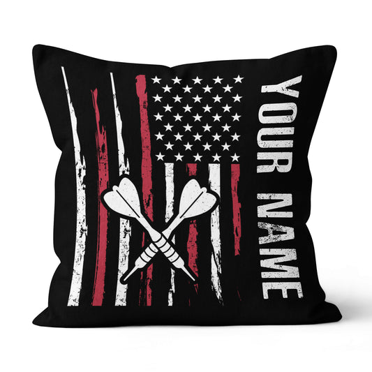 Retro American Flag Darts Pillow Custom Patriotic Darts Player Gifts LDT1102