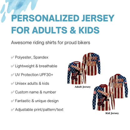 Custom American BMX jersey UPF30+ Adult kid bike shirt USA riding gear Cycling bicycle clothes| SLC70