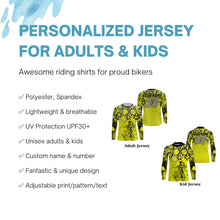 Load image into Gallery viewer, Personalized Yellow MTB jersey UPF30+ adult kid mountain bike shirt Enduro bicycle cycling racewear| SLC57