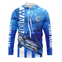 Load image into Gallery viewer, Wahoo Fishing Custom Blue Long sleeve performance Fishing Shirts, Wahoo Fishing apparel TMTS016