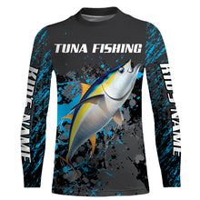 Load image into Gallery viewer, Yellowfin Tuna Fishing custom name dri Sun protection Shirts UPF 30+ Personalized fishing gifts - HVFS051