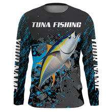 Load image into Gallery viewer, Yellowfin Tuna Fishing custom name dri Sun protection Shirts UPF 30+ Personalized fishing gifts - HVFS051