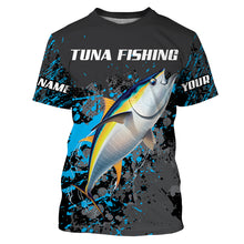 Load image into Gallery viewer, Yellowfin Tuna Fishing custom name dri Sun protection Shirts UPF 30+ Personalized fishing gifts - HVFS051