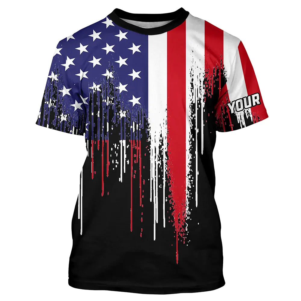 American Flag UV Protection Custom Long Sleeve Shirts Upf 30+ Patriotic Fishing Apparel TTN120