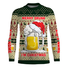 Load image into Gallery viewer, Funny Festive Drinking Gift Merry Drunk I'm Christmas Ugly Sweater Customize Name 3D Shirt TTN101