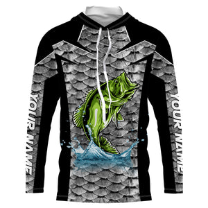 Personalized Bass Fishing jerseys, Bass Fishing scales Custom Long Sleeve Fishing tournament shirts - TTN37