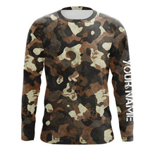 Load image into Gallery viewer, Personalized Brown Camouflage Custom Long Sleeve UV Fishing Shirts TTN116