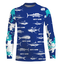 Load image into Gallery viewer, Saltwater Fishing Camo Custom UV Protection Long sleeve Performance Fishing Shirts TTN75