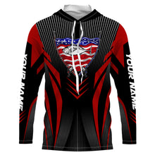 Load image into Gallery viewer, Tuna Fishing American Flag Custom performance Long Sleeve Shirt, Patriotic Fishing jerseys for fisherman TTN20