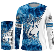 Load image into Gallery viewer, Marlin Fishing Sea Camo 3D UV customize name long sleeves shirt personalized gift for Fishing Lovers TTN38