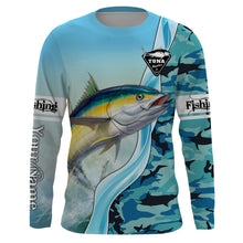 Load image into Gallery viewer, Tuna Fishing Shirts Blue Ocean Camouflage Performance Fishing Shirt, Sun Protection Long Sleeve, Perfect Gift for Fisherman TTN39