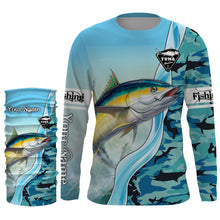 Load image into Gallery viewer, Tuna Fishing Shirts Blue Ocean Camouflage Performance Fishing Shirt, Sun Protection Long Sleeve, Perfect Gift for Fisherman TTN39