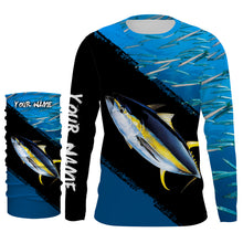 Load image into Gallery viewer, Yellowfin Tuna Fishing Shirts Blue Ocean Camo Performance Fishing Shirt, Personalized Fishing jerseys TTN31