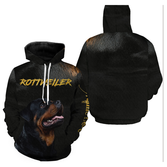 Rottweiler Hoodie Long Sleeve| Custom Name Rottweiler Shirt for Dog Mom Dog Dad Dog Lover Gift| JTSD272