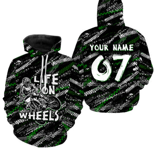 Life on Wheels Personalized Motocross Jersey Tire Track Motorcycle Shirt Off-Road Dirt Bike Racing| NMS586