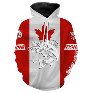 Walleye Fishing 3D Canadian Flag Customize name All over print shirts, fishing gift for men NQS470