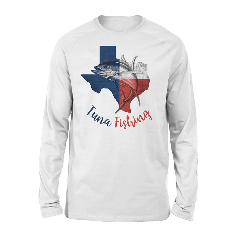 Texas tuna fishing Texas flag map fishing shirts A236