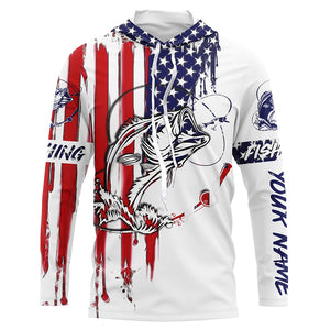 Bass fishing with America flag fishing shirt gift for fisherman A10