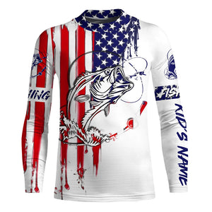 Bass fishing with America flag fishing shirt gift for fisherman A10