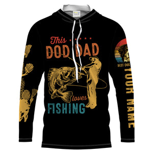 This dog dad loves fishing customize name and dog's photo UV Long Sleeve Fishing Shirts UPF 30+ TATS204