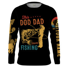 Load image into Gallery viewer, This dog dad loves fishing customize name and dog&#39;s photo UV Long Sleeve Fishing Shirts UPF 30+ TATS204