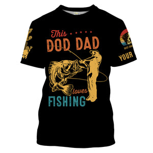 This dog dad loves fishing customize name and dog's photo UV Long Sleeve Fishing Shirts UPF 30+ TATS204