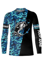 Load image into Gallery viewer, Bass Fishing Sea Camo Custom Name Full Printing Shirts Personalized Gift TATS115