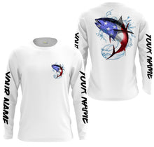 Load image into Gallery viewer, Tuna Fishing American Flag Custom performance Long Sleeve Fishing Shirts, Patriotic Fishing gifts - IPHW1414