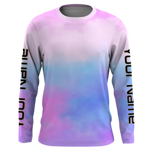 Custom Womens pastel Tie Dye Shirts, UV Long Sleeve Fishing Shirts for women - IPHW1720