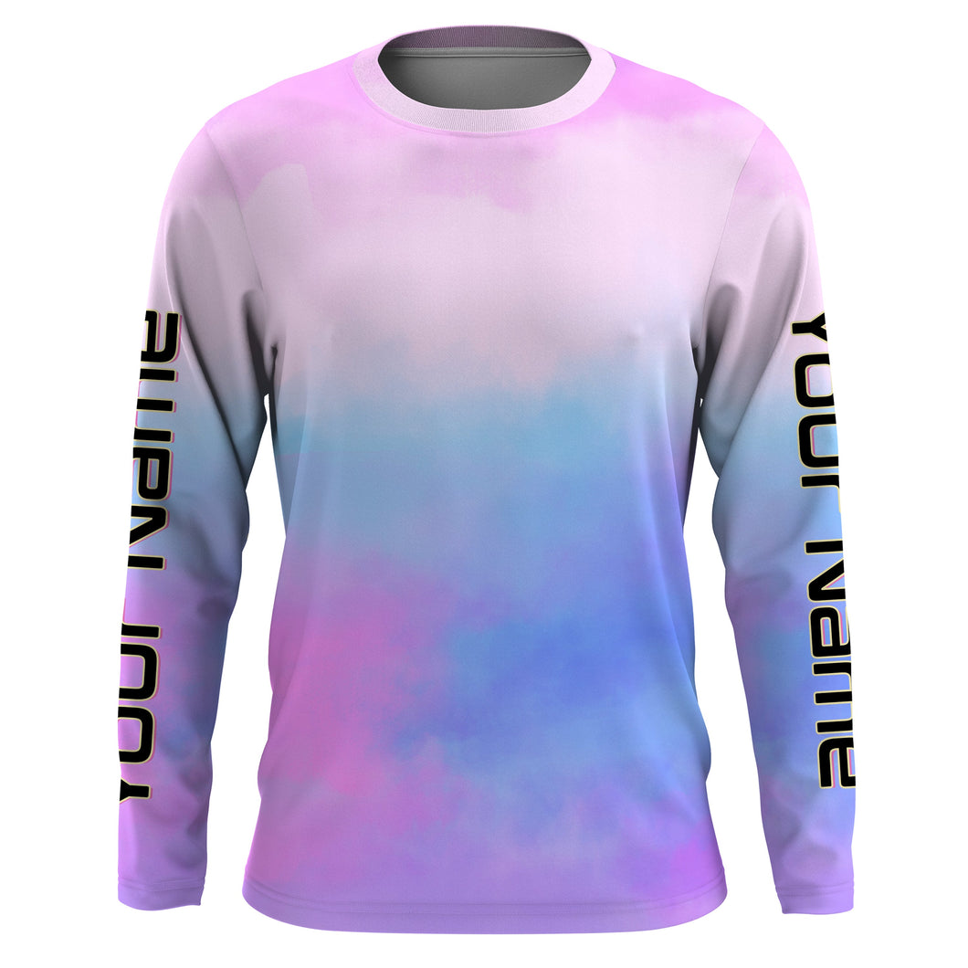 Custom Womens pastel Tie Dye Shirts, UV Long Sleeve Fishing Shirts for women - IPHW1720